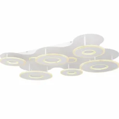 Luminaires Globo Lighting Plafonnier Globo FLAVETTO LED Blanc, 1 lumière, Télécommandes