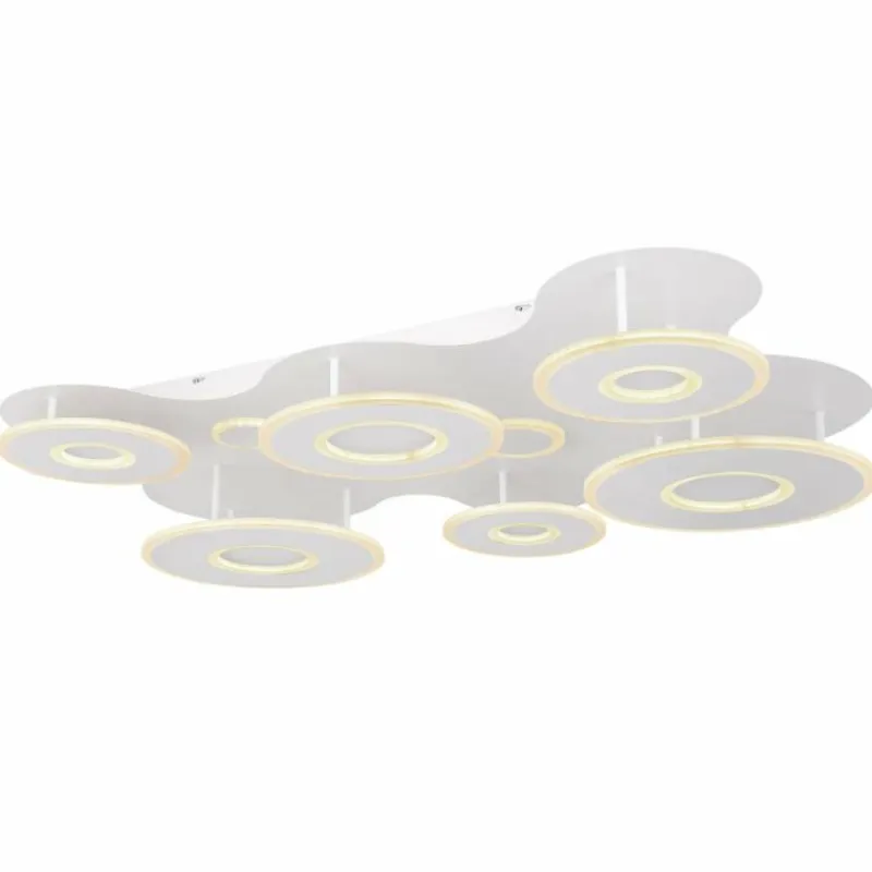 Luminaires Globo Lighting Plafonnier Globo FLAVETTO LED Blanc, 1 lumière, Télécommandes