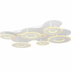 Luminaires Globo Lighting Plafonnier Globo FLAVETTO LED Blanc, 1 lumière, Télécommandes