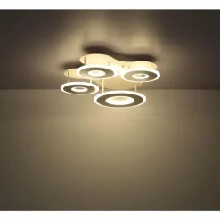 Luminaires Globo Lighting Plafonnier Globo FLAVETTO LED Blanc, 1 lumière, Télécommandes