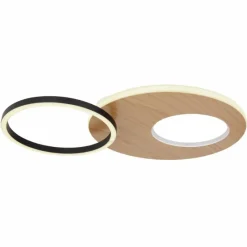 Lampes En Bois-Luminaires Globo Lighting Plafonnier Globo FORSI LED Blanc, 2 lumières, Télécommandes, Changeur de couleurs