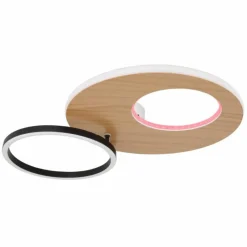 Lampes En Bois-Luminaires Globo Lighting Plafonnier Globo FORSI LED Blanc, 2 lumières, Télécommandes, Changeur de couleurs