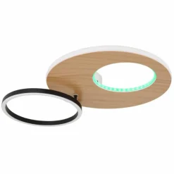 Lampes En Bois-Luminaires Globo Lighting Plafonnier Globo FORSI LED Blanc, 2 lumières, Télécommandes, Changeur de couleurs