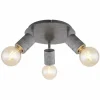 Luminaires Globo Lighting Plafonnier Globo FREDDY Argent Oxydé, 3 lumières* Plafonniers