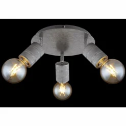 Luminaires Globo Lighting Plafonnier Globo FREDDY Argent Oxydé, 3 lumières* Plafonniers