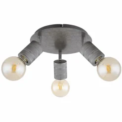 Luminaires Globo Lighting Plafonnier Globo FREDDY Argent Oxydé, 3 lumières* Plafonniers