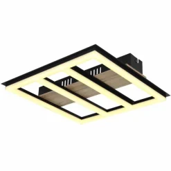 Lampes En Bois-Luminaires Globo Lighting Plafonnier Globo FROOMY LED Couleur bois, Noir, 1 lumière