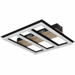 Lampes En Bois-Luminaires Globo Lighting Plafonnier Globo FROOMY LED Couleur bois, Noir, 1 lumière