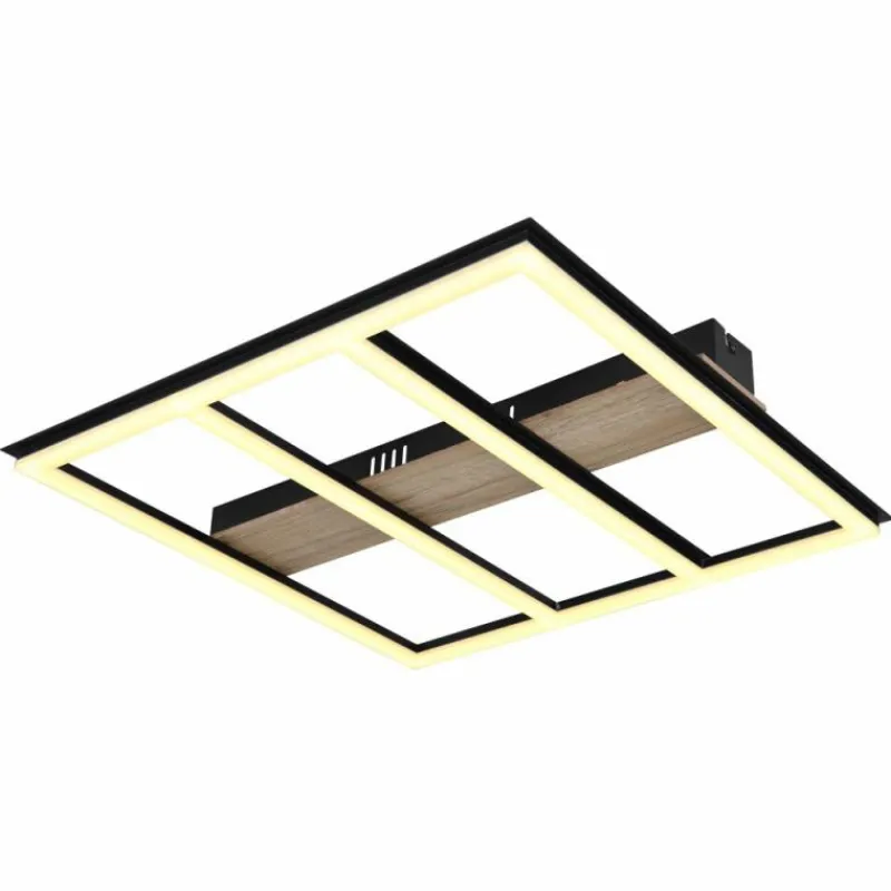 Lampes En Bois-Luminaires Globo Lighting Plafonnier Globo FROOMY LED Couleur bois, Noir, 1 lumière