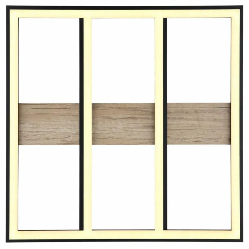 Lampes En Bois-Luminaires Globo Lighting Plafonnier Globo FROOMY LED Couleur bois, Noir, 1 lumière