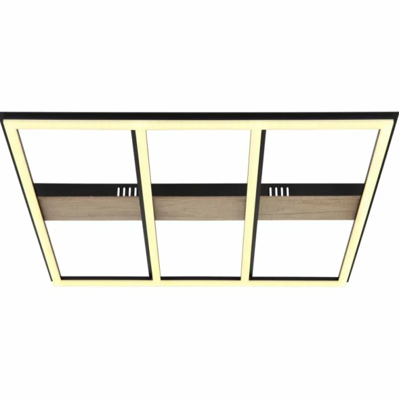 Lampes En Bois-Luminaires Globo Lighting Plafonnier Globo FROOMY LED Couleur bois, Noir, 1 lumière