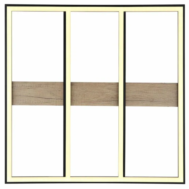 Lampes En Bois-Luminaires Globo Lighting Plafonnier Globo FROOMY LED Couleur bois, Noir, 1 lumière