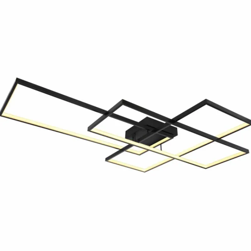 Luminaires Globo Lighting Plafonnier Globo GABRIEL LED Noir, 1 lumière, Télécommandes* Éclairage Led