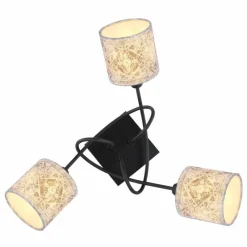Lampes En Tissu-Luminaires Globo Lighting Plafonnier Globo GABRIELE Noir, 3 lumières