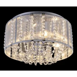 Lampe Turque-Luminaires Globo Lighting Plafonnier Globo GEMS Chrome, 4 lumières