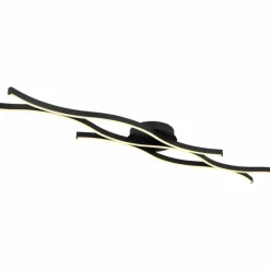 Lampes En Bois-Luminaires Globo Lighting Plafonnier Globo GERONIMO LED Couleur bois, Noir, 1 lumière