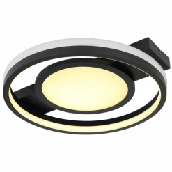 Luminaires Globo Lighting Plafonnier Globo GISELL LED Noir, 1 lumière, Télécommandes, Changeur de couleurs* Éclairage Led