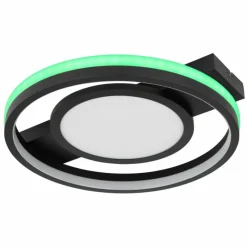 Luminaires Globo Lighting Plafonnier Globo GISELL LED Noir, 1 lumière, Télécommandes, Changeur de couleurs* Éclairage Led