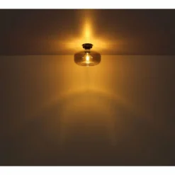 Suspension Verre Fumé-Luminaires Globo Lighting Plafonnier Globo GIUSEPPE Noir, 1 lumière