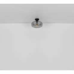 Suspension Verre Fumé-Luminaires Globo Lighting Plafonnier Globo GIUSEPPE Noir, 1 lumière