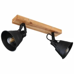 Lampes Industrielles-Luminaires Globo Lighting Plafonnier Globo GÜNTHER Bois clair, 2 lumières