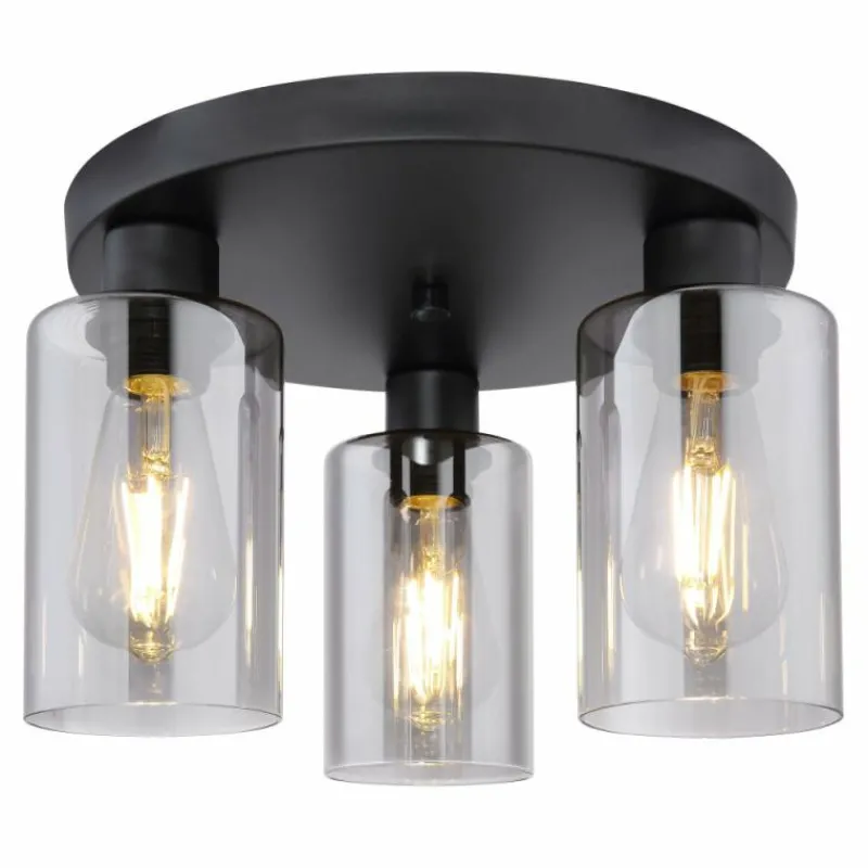 Luminaires Globo Lighting Plafonnier Globo HADERA Noir, 3 lumières