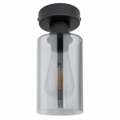 Suspension Verre Fumé-Luminaires Globo Lighting Plafonnier Globo HADERA Noir, 1 lumière