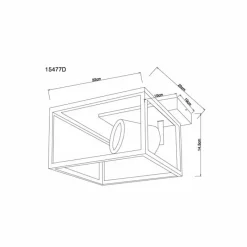 Lampes En Bois-Luminaires Globo Lighting Plafonnier Globo HAGAR Bois clair, Noir, 1 lumière