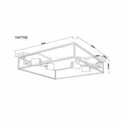 Lampes En Bois-Luminaires Globo Lighting Plafonnier Globo HAGAR Bois clair, Noir, 5 lumières