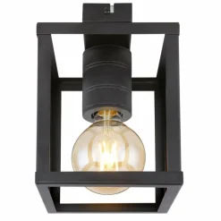 Lampes Industrielles-Luminaires Globo Lighting Plafonnier Globo HAGAR Noir, 1 lumière