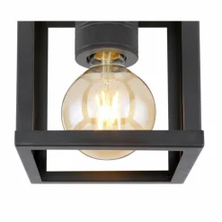 Lampes Industrielles-Luminaires Globo Lighting Plafonnier Globo HAGAR Noir, 1 lumière