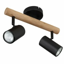 Lampes En Bois-Luminaires Globo Lighting Plafonnier Globo HERTI Brun, Noir, 2 lumières