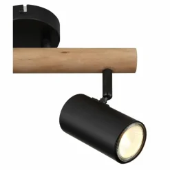 Lampes En Bois-Luminaires Globo Lighting Plafonnier Globo HERTI Brun, Noir, 2 lumières