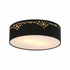 Lampes En Tissu-Luminaires Globo Lighting Plafonnier Globo INGEBORG Noir, 2 lumières