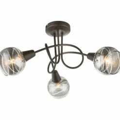 Luminaires Antiques-Luminaires Globo Lighting Plafonnier Globo Isla LED Bronze, 3 lumières