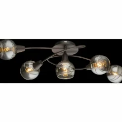 Luminaires Antiques-Luminaires Globo Lighting Plafonnier Globo Isla LED Bronze, 5 lumières
