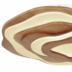 Lampes En Bois-Luminaires Globo Lighting Plafonnier Globo JACKS LED Bois foncé, Blanc, 1 lumière, Télécommandes