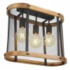 Lampes En Bois-Luminaires Globo Lighting Plafonnier Globo JEANIE Bois foncé, Noir, 3 lumières