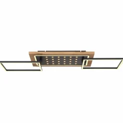 Lampes En Bois-Luminaires Globo Lighting Plafonnier Globo JIMBO LED Bois foncé, Noir, 2 lumières