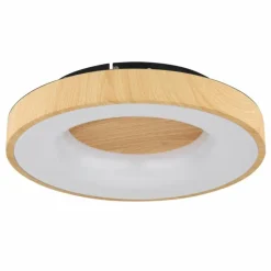 Lampes En Bois-Luminaires Globo Lighting Plafonnier Globo JOLLI LED Couleur bois, 1 lumière, Télécommandes