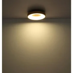 Lampes En Bois-Luminaires Globo Lighting Plafonnier Globo JOLLI LED Couleur bois, 1 lumière, Télécommandes