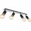Luminaires Globo Lighting Plafonnier Globo JOSEBA Noir, 4 lumières* Spots Et Projecteurs