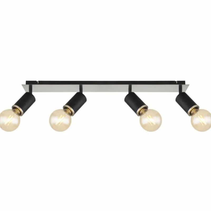 Luminaires Globo Lighting Plafonnier Globo JOSEBA Noir, 4 lumières* Spots Et Projecteurs