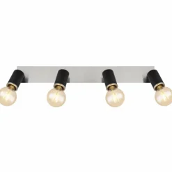 Luminaires Globo Lighting Plafonnier Globo JOSEBA Noir, 4 lumières* Spots Et Projecteurs
