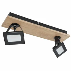 Lampes En Bois-Luminaires Globo Lighting Plafonnier Globo JOYA LED Bois clair, Noir, 2 lumières
