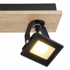 Lampes En Bois-Luminaires Globo Lighting Plafonnier Globo JOYA LED Bois clair, Noir, 2 lumières