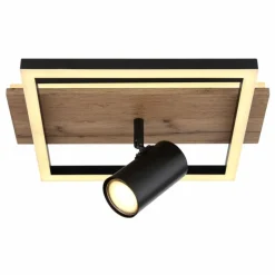 Lampes En Bois-Luminaires Globo Lighting Plafonnier Globo KASSU LED Couleur bois, Noir, Blanc, 1 lumière