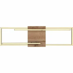 Luminaires Scandinaves-Luminaires Globo Lighting Plafonnier Globo KENDRA LED Bois clair, Couleur bois, Noir, 1 lumière