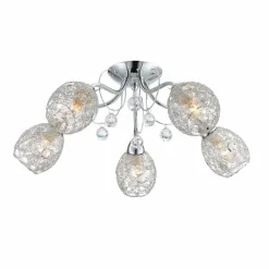 Lampe Turque-Luminaires Globo Lighting Plafonnier Globo KORDULA Chrome, 5 lumières