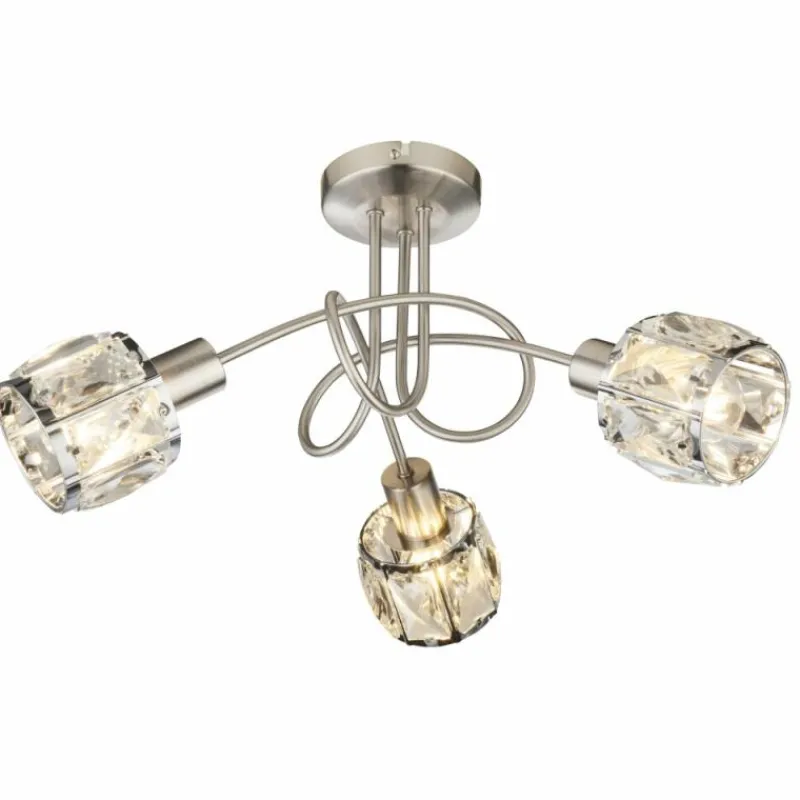 Lampe Turque-Luminaires Globo Lighting Plafonnier Globo Kris Nickel mat, 3 lumières